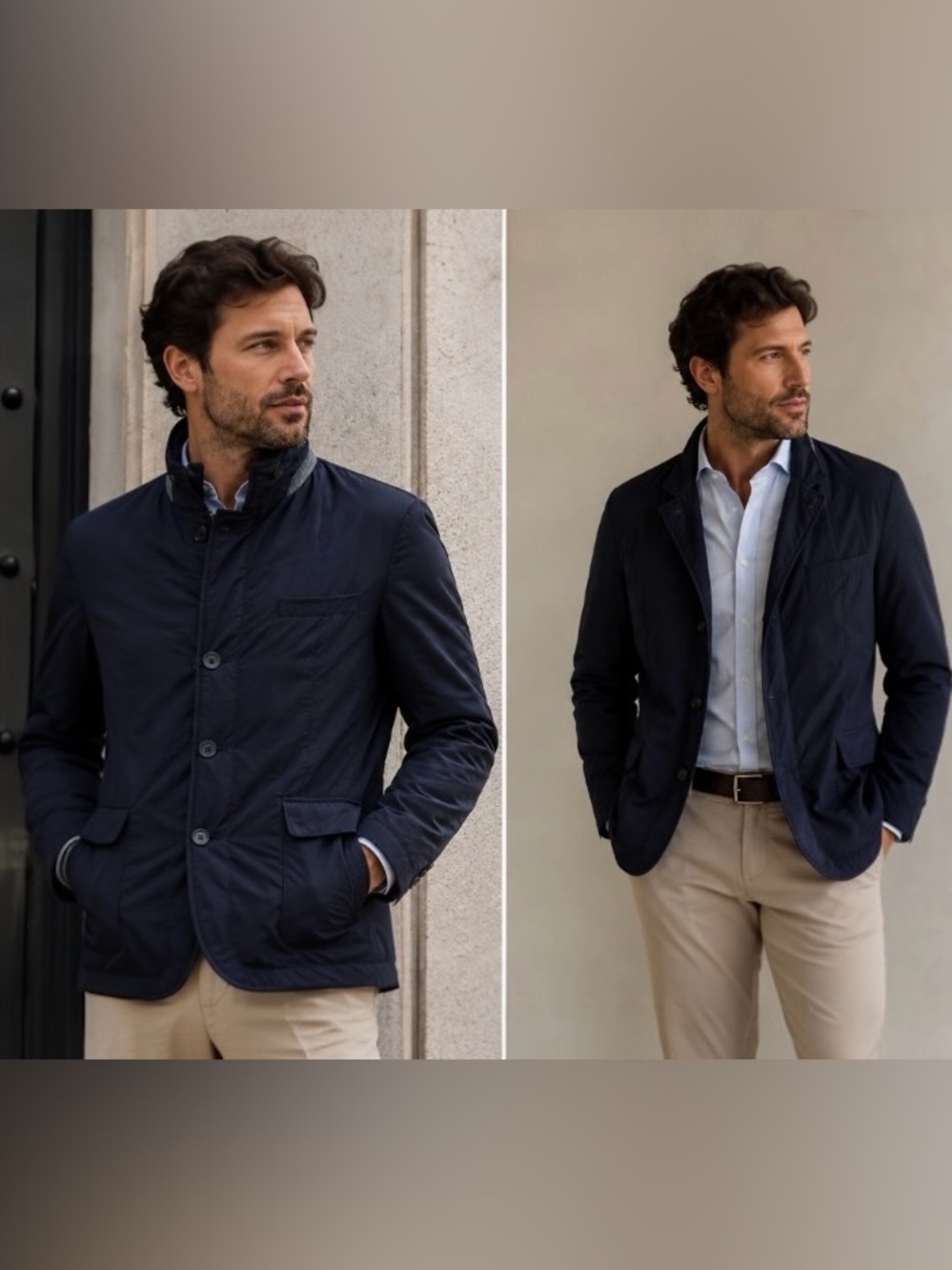 Hackett London Technical Fabrics Quilted Blazer Jacket Navy XXL Smart Casual